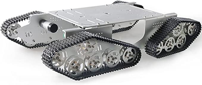 Professional Large Load 4WD Metal Robot Tank Car Chassis Kit with 4 Encoder DC Motors for Arduino / Raspberry Pie / MicroBit, DIY Track Tracker, Education Maker Mobile Robot Platform