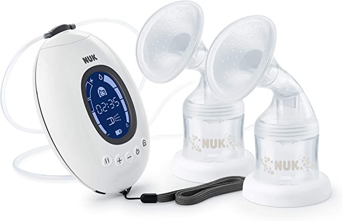 NUK Nature Sense Electric Double Breast Pump | With Battery, LCD Display 2 x 150ml* Containers